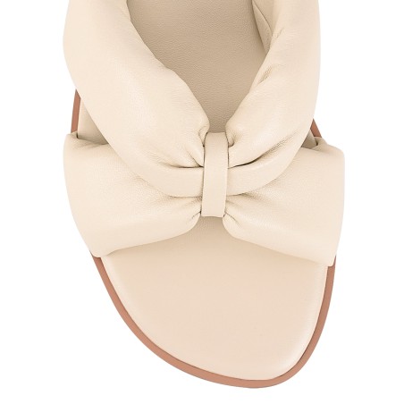 Limited Time Offer Madeline Flat Slides - Beige Leather Hot New Item