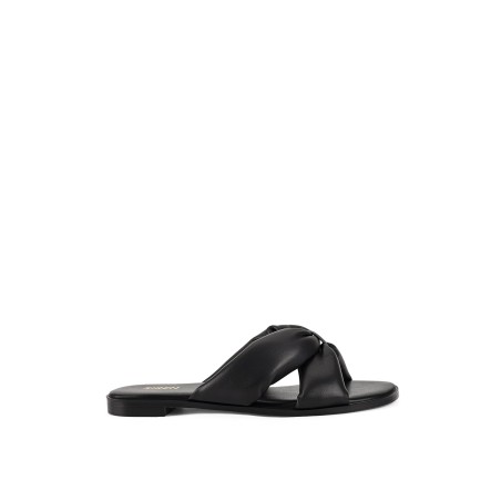 Limited Time Offer Madeline Flat Slides - Black Leather New Collection