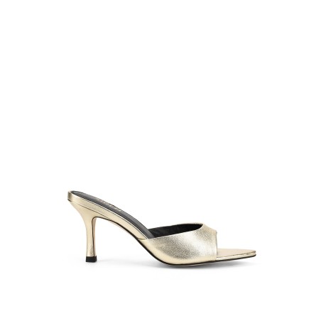 Limited Time Offer Margot Point Toe Mules - Gold Metallic Leather New Stock