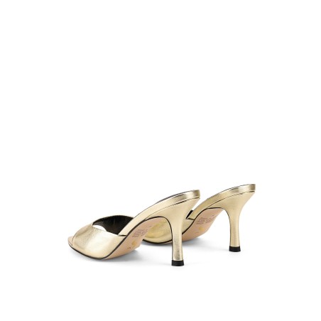 Limited Time Offer Margot Point Toe Mules - Gold Metallic Leather New Stock