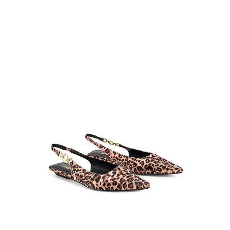 Limited Time Offer Alana Slingback Flats  - Leopard Satin New Release