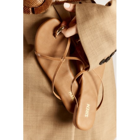 Limited Time Offer Mikki Flat Strappy Sandals - Tan Leather New Release