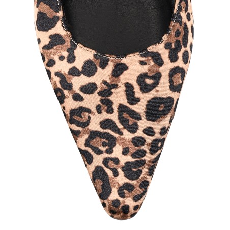 Limited Time Offer Alana Slingback Flats  - Leopard Satin New Release