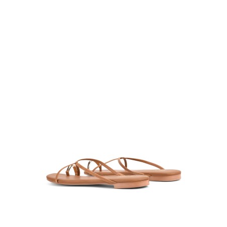 Limited Time Offer Mikki Flat Strappy Sandals - Tan Leather New Release