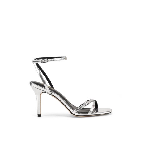 Limited Time Offer Niah Strappy Sandals - Silver Mirror Metallic Leather On Hand Now