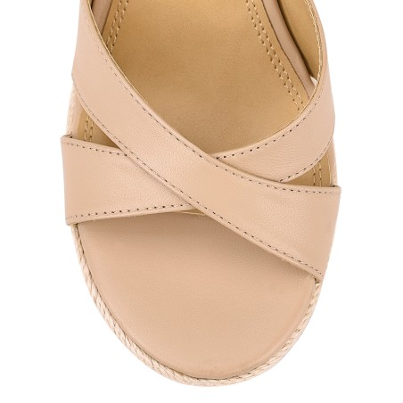 Limited Time Offer Remmie Rope Wedges - Nude Leather Just Launched