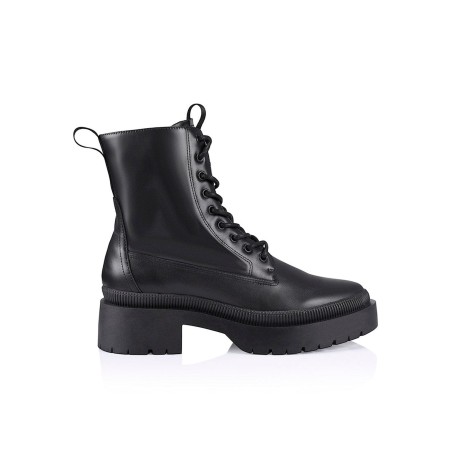 Limited Time Offer Orlando Combat Chunky Boot - Black Leather New Collection