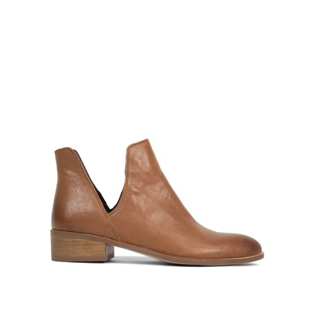 Limited Time Offer Sadie Cut Out Ankle Boots - Tan Leather Available for Immediate Shipping