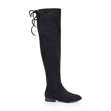 Limited Time Offer Quest Knee High Boots - 119 Black Stretch Micro On Hand Now