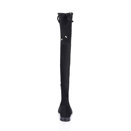 Limited Time Offer Quest Knee High Boots - 119 Black Stretch Micro On Hand Now