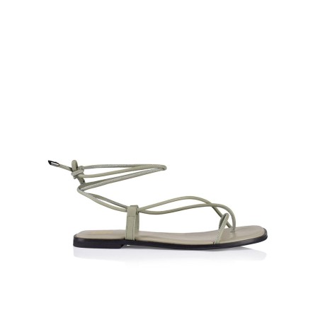 Limited Time Offer Sava Tie Up Sandals - Olive Leather Immediate Availability