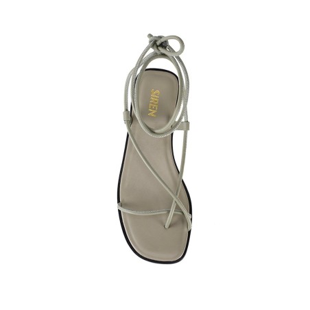 Limited Time Offer Sava Tie Up Sandals - Olive Leather Immediate Availability