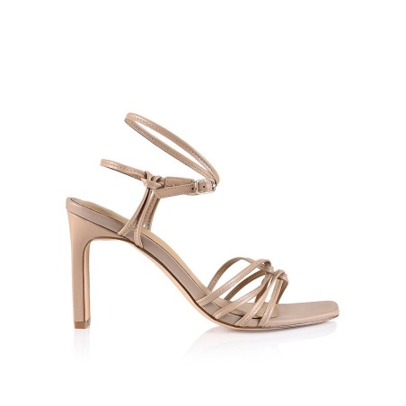 Limited Time Offer Kalista Block Heel Sandals - Nude Leather New Stock