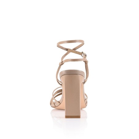 Limited Time Offer Kalista Block Heel Sandals - Nude Leather New Stock