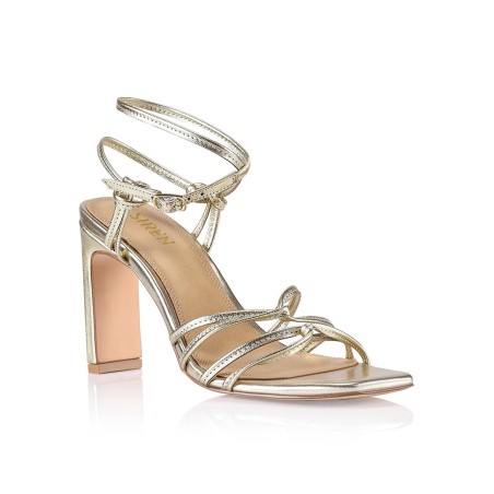 Limited Time Offer Kalista Block Heel Sandals - Soft Gold Leather Just In