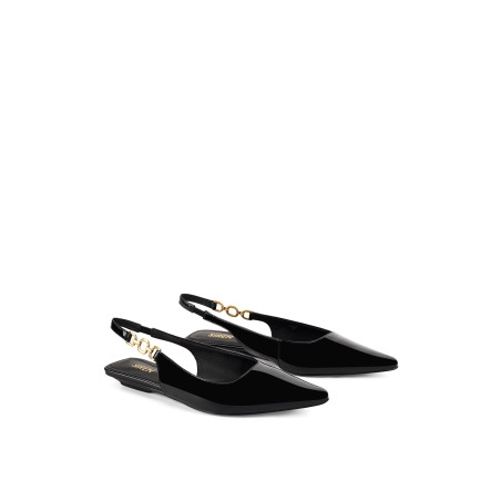 Limited Time Offer Alana Slingback Flats  - Black Patent Leather In Stock