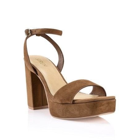 Limited Time Offer Orion Platform Heels - Coffee Suede Limited Stock