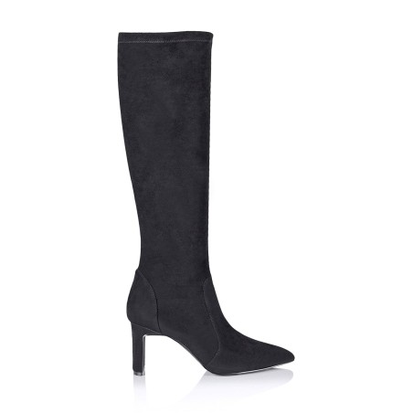 Limited Time Offer Bradley Knee High Boots - Black Stretch Micro Just Launched