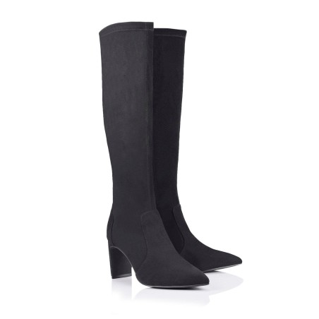 Limited Time Offer Bradley Knee High Boots - Black Stretch Micro Just Launched