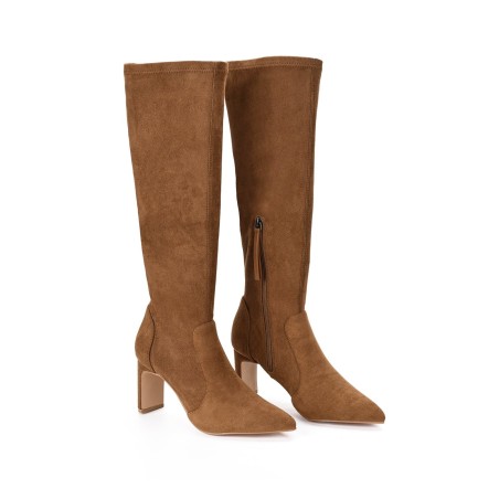 Limited Time Offer Bradley Knee High Boots - Coffee Stretch Micro