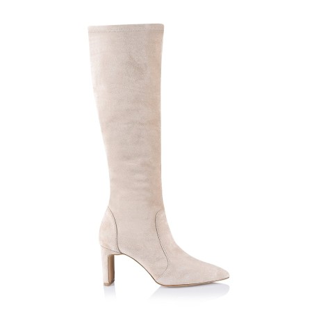 Limited Time Offer Bradley Knee High Boots - Stone Stretch Microsuede Hot New Item