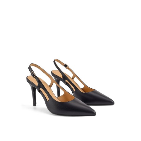 Limited Time Offer Cinch Slingback Heel - Black Leather New Collection