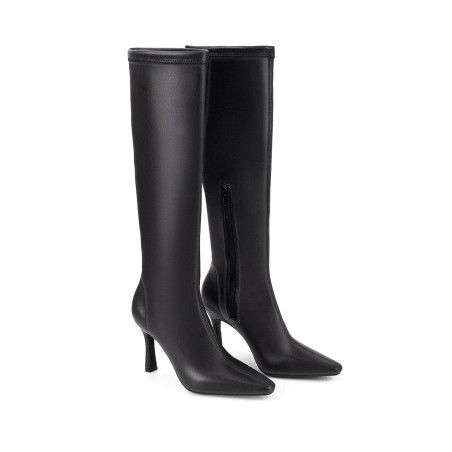 Limited Time Offer Divine Knee High Stretch Boots - Black Stretch Just Launched