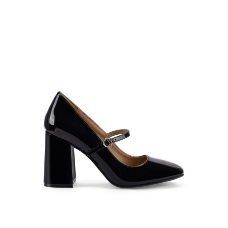 Limited Time Offer Gigi Block Heel Pump - Black Patent Leather New Stock