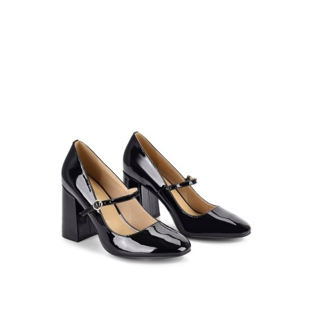 Limited Time Offer Gigi Block Heel Pump - Black Patent Leather New Stock