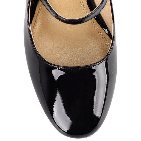 Limited Time Offer Gigi Block Heel Pump - Black Patent Leather New Stock