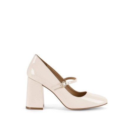 Limited Time Offer Gigi Block Heel Pump - Chalk Patent Leather Just In