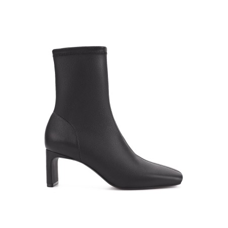 Limited Time Offer JoJo Block Heel Ankle Boot - Black Stretch Leather On Hand Now