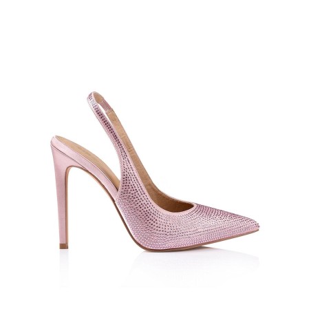 Limited Time Offer Anthony Stiletto Heels - Pink Satin/ Jewels Available for Immediate Shipping