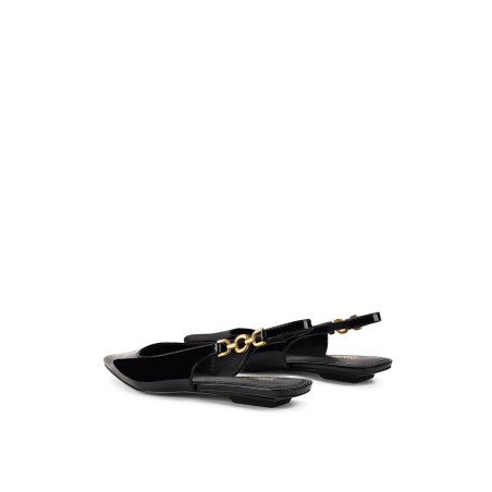 Limited Time Offer Alana Slingback Flats  - Black Patent Leather In Stock