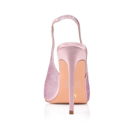 Limited Time Offer Anthony Stiletto Heels - Pink Satin/ Jewels Available for Immediate Shipping