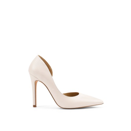 Limited Time Offer Cici Stiletto Dorsay Pumps - Chalk Leather