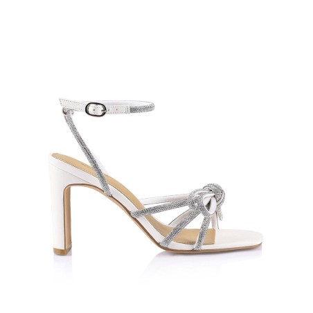 Limited Time Offer Kammie Heeled Sandals - Chalk Leather On Hand Now