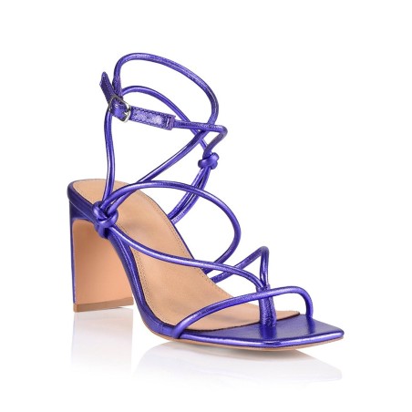 Limited Time Offer Kilby Block Heel Sandals - Purple Metallic Leather Limited Stock