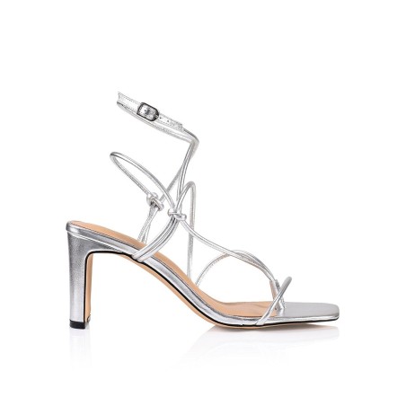 Limited Time Offer Kilby Block Heel Sandals - Silver Leather Immediate Availability