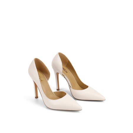 Limited Time Offer Cici Stiletto Dorsay Pumps - Chalk Leather