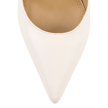 Limited Time Offer Cici Stiletto Dorsay Pumps - Chalk Leather