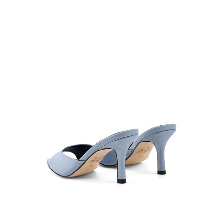 Limited Time Offer Margot Point Toe Mules - Blue Satin New Stock