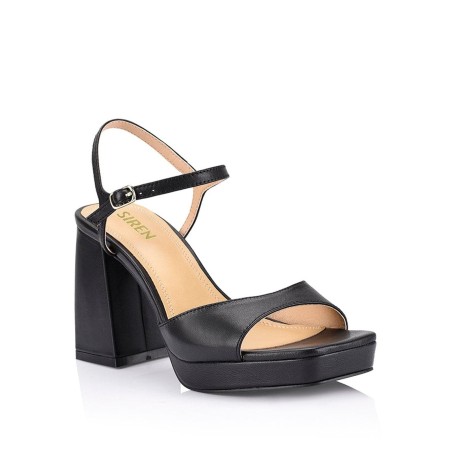 Limited Time Offer Martinez Platform Heels - Black Leather Just In