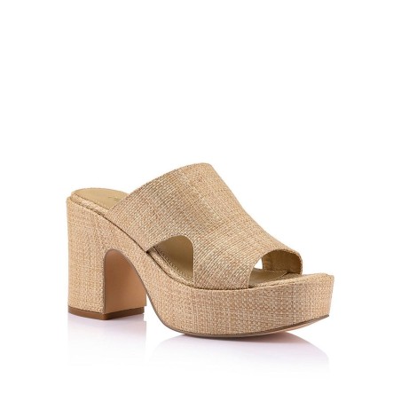 Limited Time Offer Milky Platform Sandals - Natural Raffia Ready for Shipment