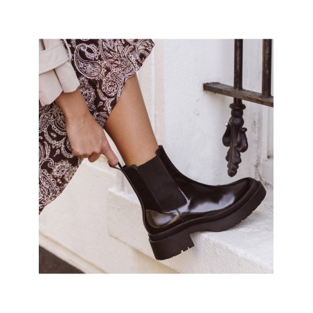 Limited Time Offer Orielly Combat Chunky Boots - Black Box Kid Leather