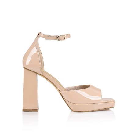 Limited Time Offer Pascale Platform Heels - Nude Patent Leather New Stock