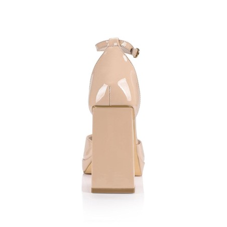 Limited Time Offer Pascale Platform Heels - Nude Patent Leather New Stock