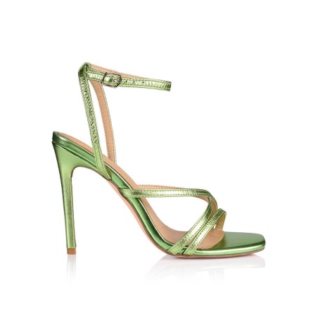 Limited Time Offer Dagger Stiletto Heels - Lime Green Metallic Limited Stock