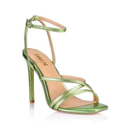 Limited Time Offer Dagger Stiletto Heels - Lime Green Metallic Limited Stock