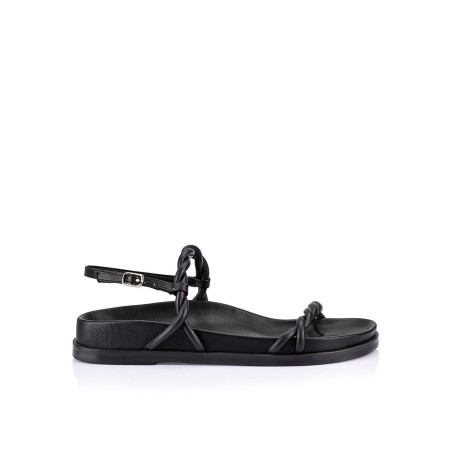 Limited Time Offer Rebekha Footbed Sandals - Black Leather Available Now